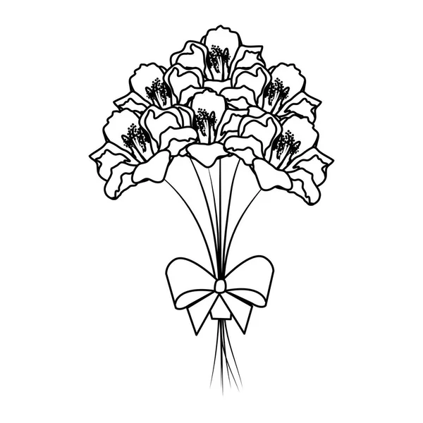 Bouquet de roses beutiful avec nœud papillon — Image vectorielle