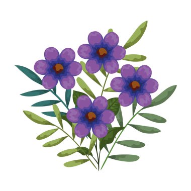 Güzel çiçekler ve yapraklar.