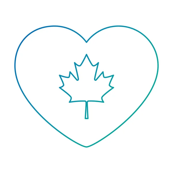 Heart canadian flag emblem — Stock Vector