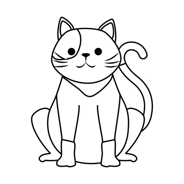 Lindo gato mascota carácter — Vector de stock