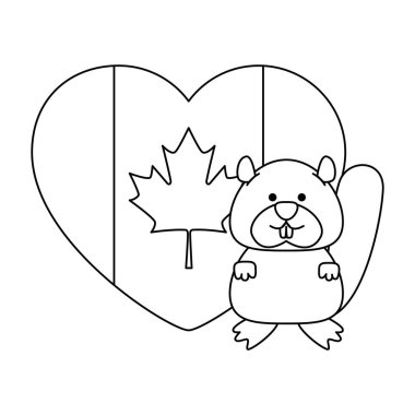 kalp ile sevimli kanada marmot