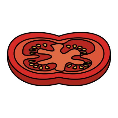 yarım domates taze izole simgesi