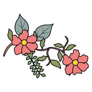 çiçek ve yapraklar dekoratif simge