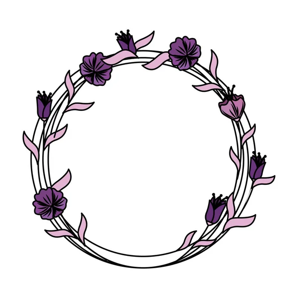 Circulaire florale decoratie pictogram — Stockvector