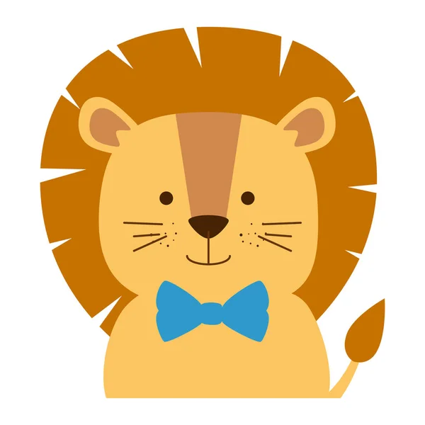 Sevimli aslan karakter simgesi — Stok Vektör