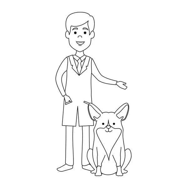 Veterinario médico con carácter avatar perro — Vector de stock