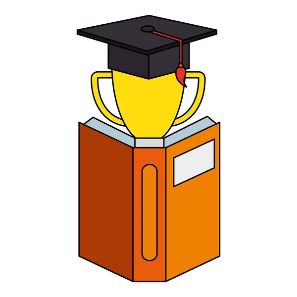 Manuel avec trophée et diplôme chapeau — Image vectorielle
