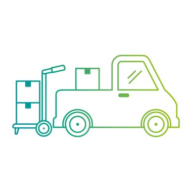 kamyon ve araba ile kutuları karton kazık