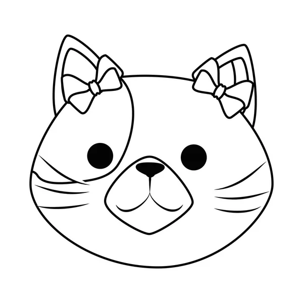 Personagem cabeça mascote gato bonito — Vetor de Stock