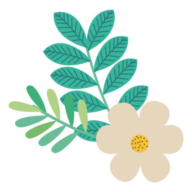 çiçek ve yapraklar dekoratif simgesi