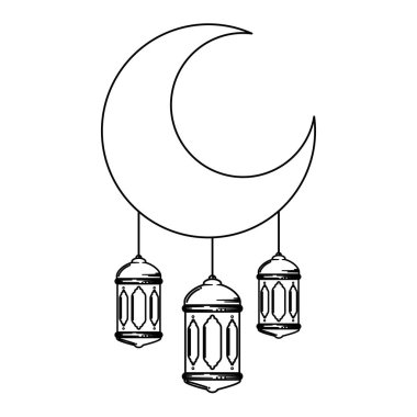 asılı lambalar ile ramazan kareem ay