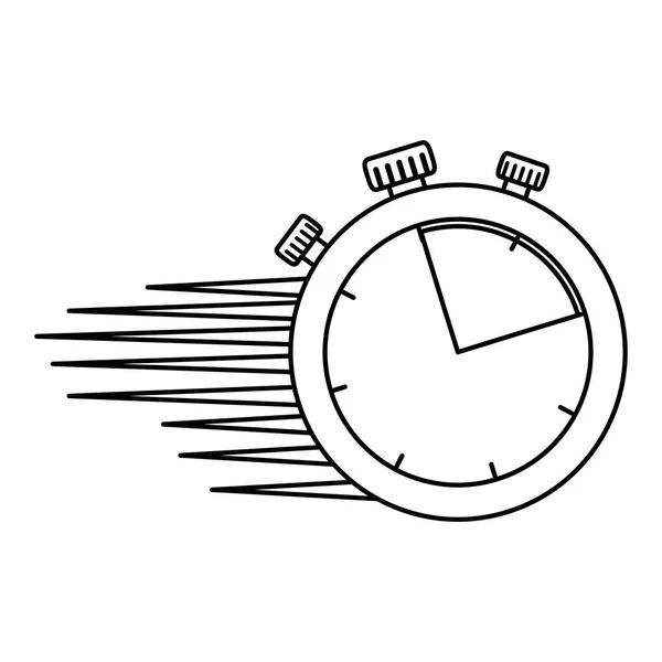 Chronomètre à minuterie avec lignes de vitesse — Image vectorielle