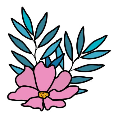 çiçek ve yapraklar dekoratif simge