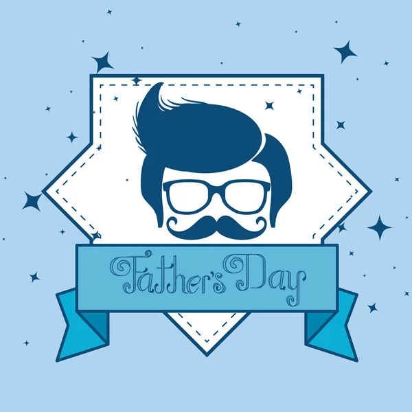 Kaart met man en lint aan vaders dag viering — Stockvector