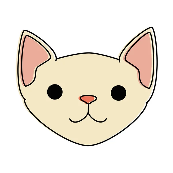 Lindo gato mascota cabeza carácter — Vector de stock