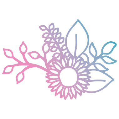 çiçek ve yapraklar dekoratif simge