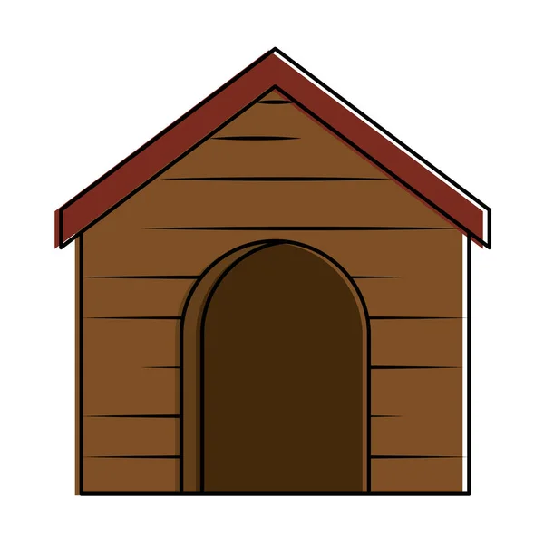 Wooden house pet icon — Stock Vector