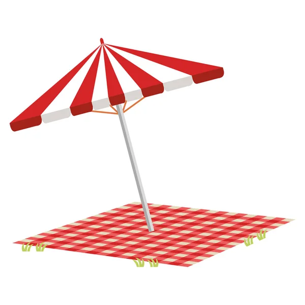 Parapluie pique-nique avec nappes — Image vectorielle