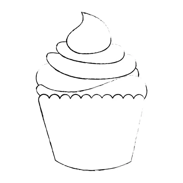Deliziosa icona isolata cupcake — Vettoriale Stock