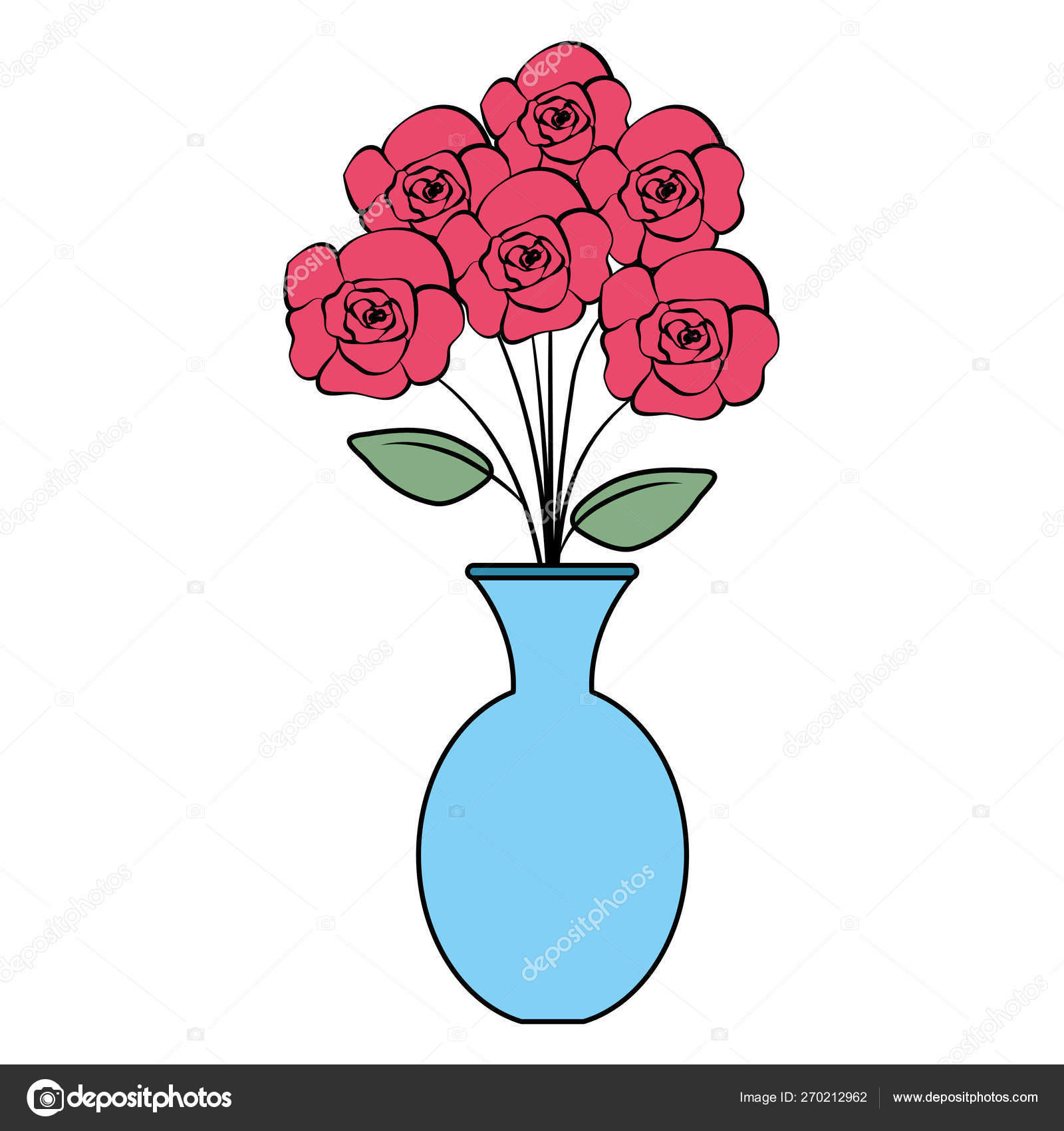 バラのアイコンを持つ花瓶 ストックベクター C Yupiramos