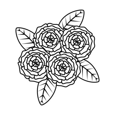 güzel güller ve dekorasyon yapraklar