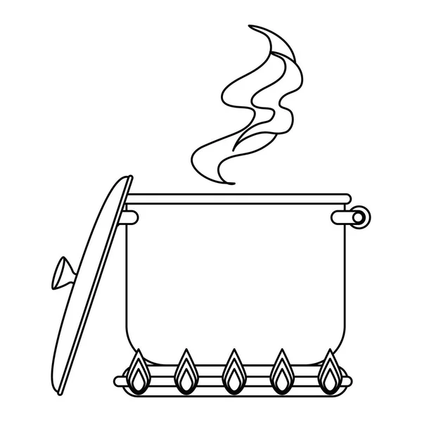 Кухонний горщик готується в духовці — стоковий вектор