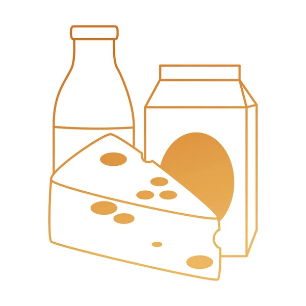 奶酪片和牛奶 — 图库矢量图片