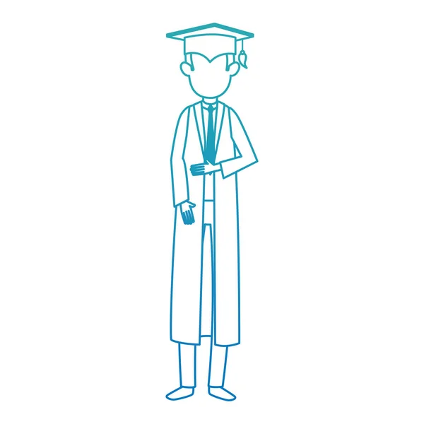 Étudiant diplômé personnage avatar — Image vectorielle