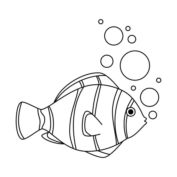 Милые декоративные рыбы с пузырьками воздуха — стоковый вектор
