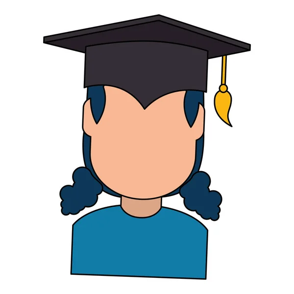 Mujer estudiante graduado avatar carácter — Vector de stock