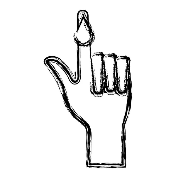 Палец с каплей крови — стоковый вектор
