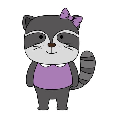 sevimli rakun kadın karakter simgesi