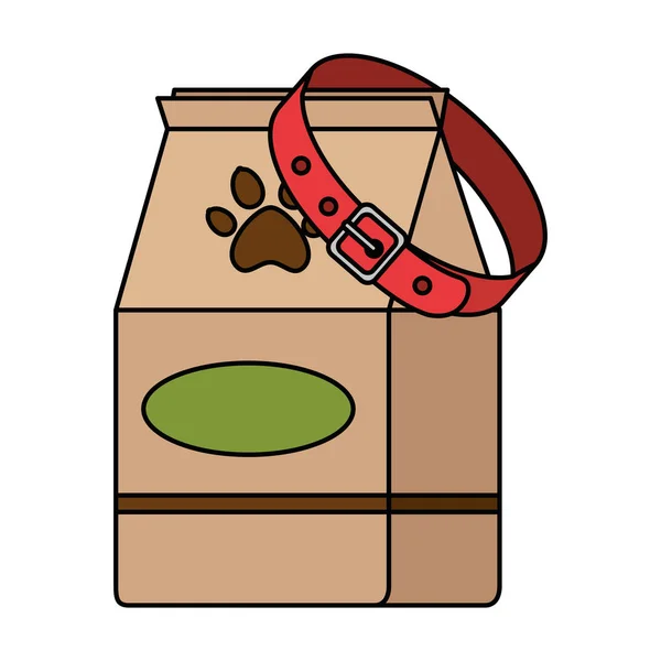 Tienda de mascotas bolsa de papel con collar — Archivo Imágenes Vectoriales