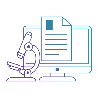 bilgisayar ve mikroskop ile belge