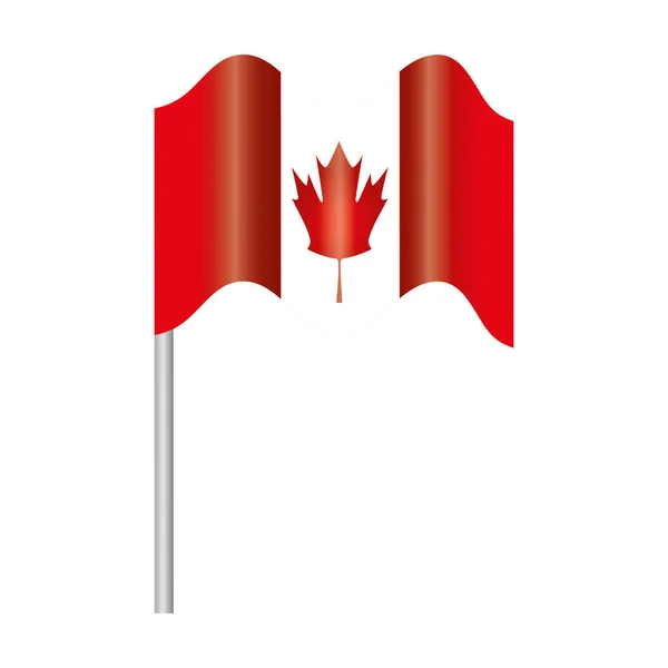 Canadese vlag in pole icon — Stockvector