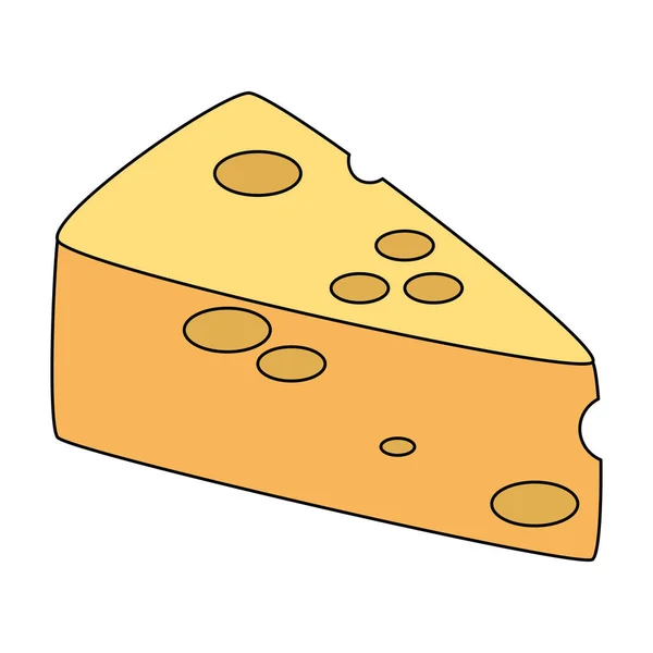 Trozo de queso comida saludable — Vector de stock