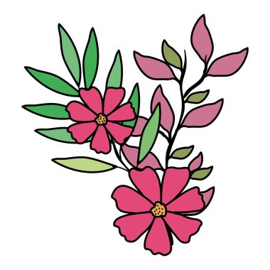 çiçek ve yapraklar dekoratif simge