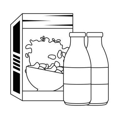 süt şişeleri ile tahıl kutusu