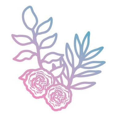 gül ve dekoratif simgesi yapraklar