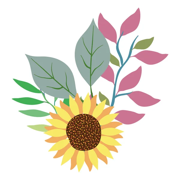 꽃 과 잎새 장식용 아이콘 — 스톡 벡터