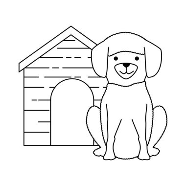 ahşap ev karakteri ile sevimli köpek ırkı