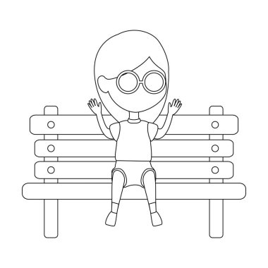 park ahşap sandalye simgesi kız