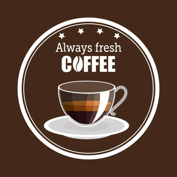 Lahodnou kávu vždy čerstvou plakát — Stockový vektor
