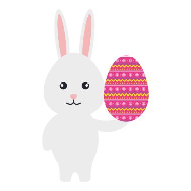 sevimli tavşan Paskalya dekorasyon ile yumurta boya