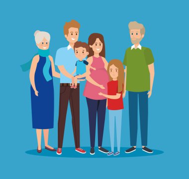 Kadın ve erkek, baba ve çocuklu anne.