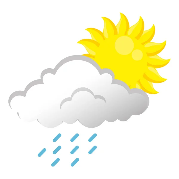 Summer sun with rain — Stock Vector