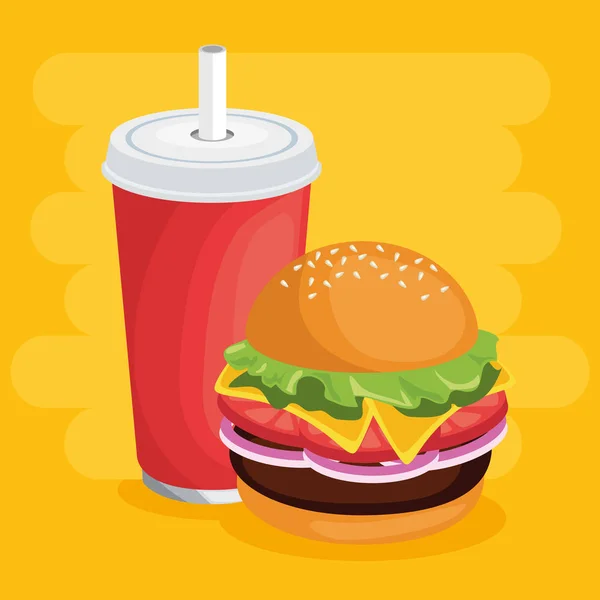 Fast food colorato — Vettoriale Stock
