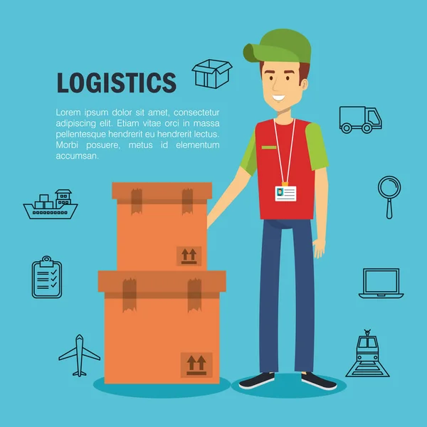Diseño de logística de envío — Vector de stock