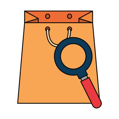 büyüteç ile alışveriş çantası