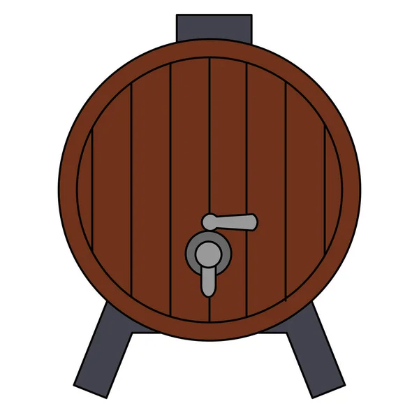 Vinný sud izolované ikona — Stockový vektor